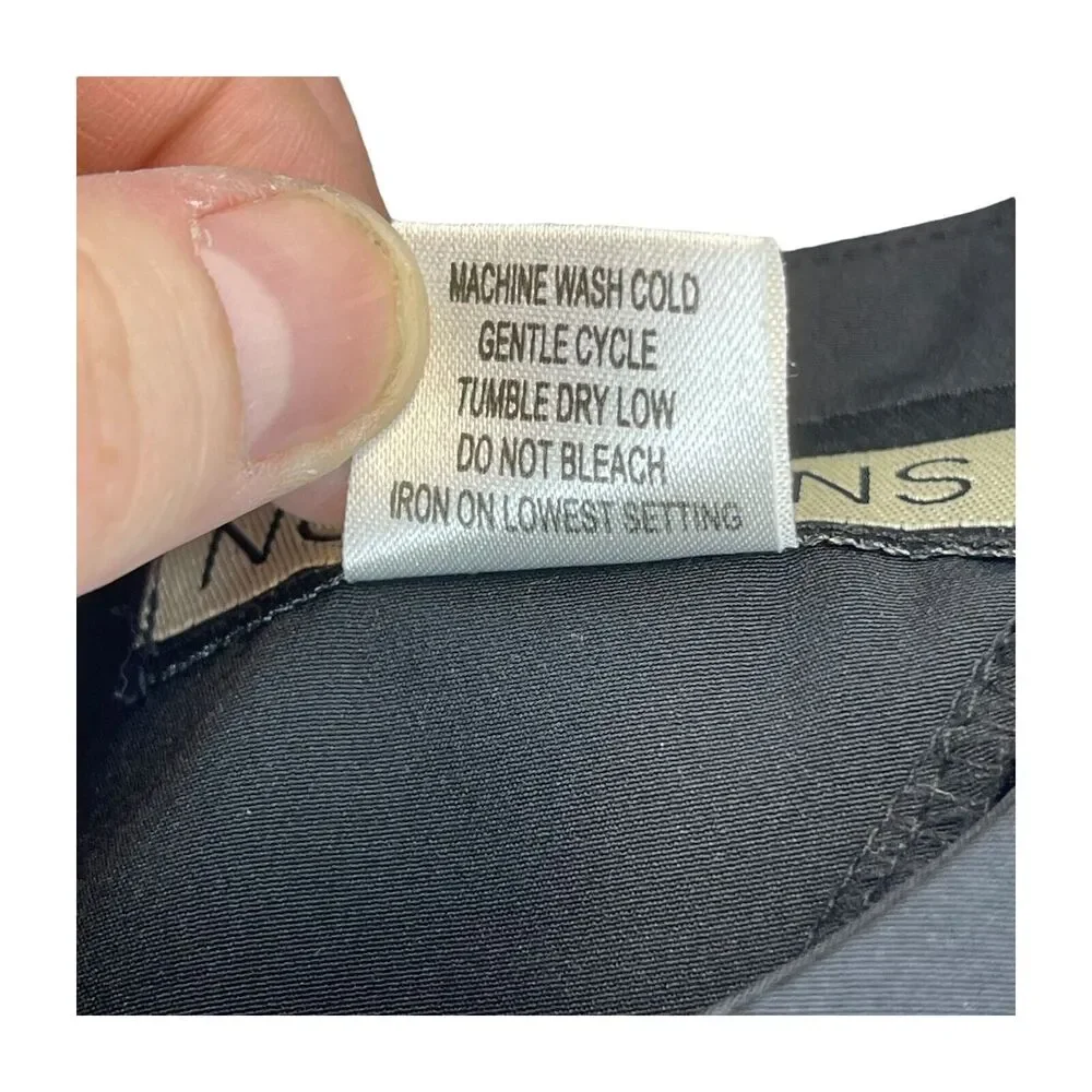 Notations Blouse Top Womens Large Black 100% Polyester Short Sleeve Keyhole Back - Picture 7 of 7